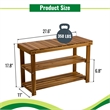 Afuera Living Acacia Wood 2-Tier Shoe Rack Bench 27.6x11x17.8 Inches