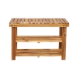 Afuera Living Acacia Wood 2-Tier Shoe Rack Bench 27.6x11x17.8 Inches