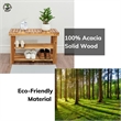 Afuera Living Acacia Wood 2-Tier Shoe Rack Bench 27.6x11x17.8 Inches