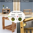 Afuera Living Acacia Wood 2-Tier Shoe Rack Bench 27.6x11x17.8 Inches