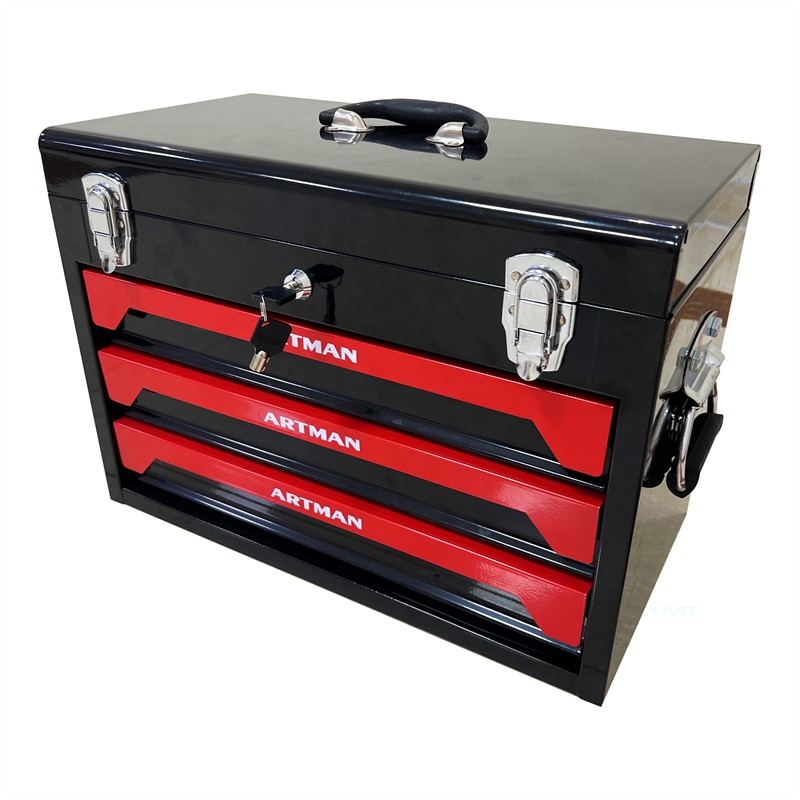 Afuera Living 3-Drawer Tool Box & Cart with Tool Set & Lock in Black