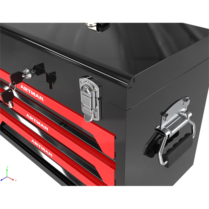 Afuera Living 3-Drawer Tool Box & Cart with Tool Set & Lock in Black