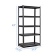 Afuera Living 63-Inch Heavy-Duty 5-Tier Metal Shelving Unit 2000 lbs Capacity