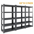 Afuera Living 63-Inch Heavy-Duty 5-Tier Metal Shelving Unit 2000 lbs Capacity