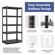 Afuera Living 63-Inch Heavy-Duty 5-Tier Metal Shelving Unit 2000 lbs Capacity