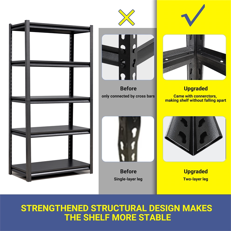 Afuera Living 63-Inch Heavy-Duty 5-Tier Metal Shelving Unit 2000 lbs Capacity