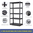 Afuera Living 63-Inch Heavy-Duty 5-Tier Metal Shelving Unit 2000 lbs Capacity