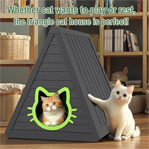 Afuera Living Resin Cabin-Style Cat House 26.1Hx26Wx24D Inches