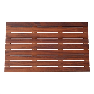Afuera Living Teak Wood Reversible Shower Mat with 12 Anti-Slip Pads