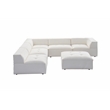 Afuera Living White Fabric Modular Sectional Sofa Ottoman with Wood Frame