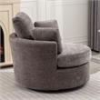 Afuera Living Extra Large Circular Swivel Chair in Gray with 3 Pillows