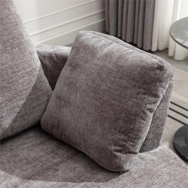 Afuera Living Extra Large Circular Swivel Chair in Gray with 3 Pillows