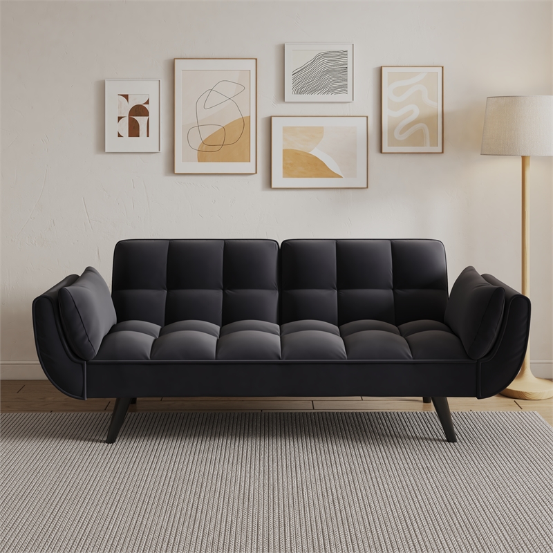 Afuera Living Velvet Convertible Sofa Bed with 3 Adjustable Positions