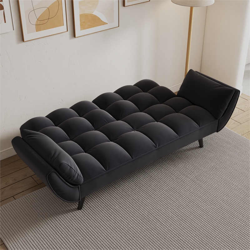Afuera Living Velvet Convertible Sofa Bed with 3 Adjustable Positions