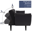 Afuera Living Velvet Convertible Sofa Bed with 3 Adjustable Positions