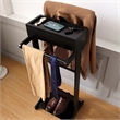 Afuera Living Wood Suit Rack with Top Shelf & Shoe Storage in Black