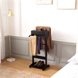 Afuera Living Wood Suit Rack with Top Shelf & Shoe Storage in Black