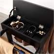 Afuera Living Wood Suit Rack with Top Shelf & Shoe Storage in Black