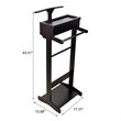 Afuera Living Wood Suit Rack with Top Shelf & Shoe Storage in Black