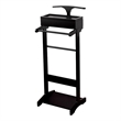 Afuera Living Wood Suit Rack with Top Shelf & Shoe Storage in Black