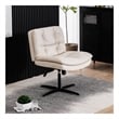 Afuera Living Armless Leather Swivel Office Chair with 5-Inch Adjustable Height