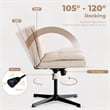 Afuera Living Armless Leather Swivel Office Chair with 5-Inch Adjustable Height
