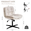 Afuera Living Armless Leather Swivel Office Chair with 5-Inch Adjustable Height