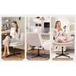 Afuera Living Armless Leather Swivel Office Chair with 5-Inch Adjustable Height