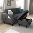 Afuera Living L-Shaped Sectional Sofa with Storage Ottoman & 680 lbs Capacity