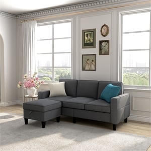 Afuera Living L-Shaped Sectional Sofa with Storage Ottoman & 680 lbs Capacity