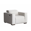 Afuera Living White Fabric Power Reclining Sofa with Integrated Headrest