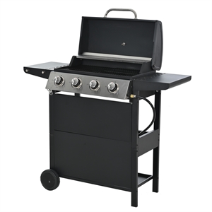 Afuera Living 4-Burner Stainless Steel 34000 BTU Gas Grill with Thermometer