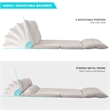 Afuera Living Adjustable 5-Level Folding Chaise Lounge 76.78Lx39.37W Inches