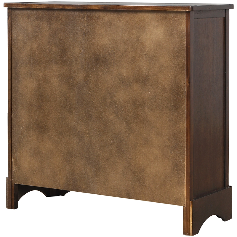 Afuera Living Acacia Wood Storage Cabinet with 2 Drawers & 4 Rattan Baskets