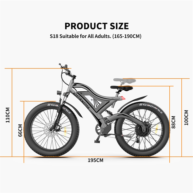 Afuera Living 26-Inch 750W Fat Tire Electric Bike 48V 15Ah 3 Riding Modes