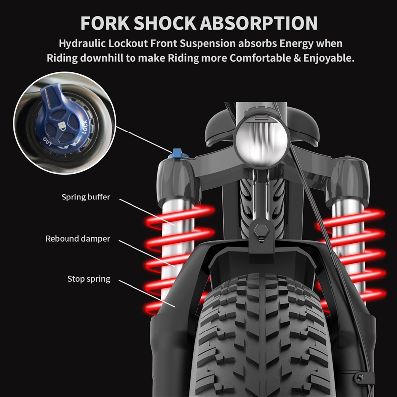 Afuera Living 26-Inch 750W Fat Tire Electric Bike 48V 15Ah 3 Riding Modes