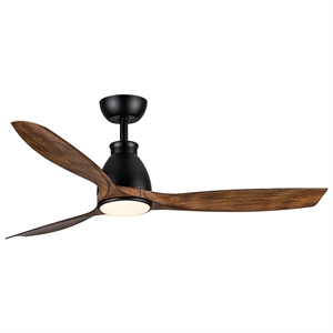 Afuera Living 52-Inch Wood Grain LED Ceiling Fan DC Motor 6-Speed with Remote