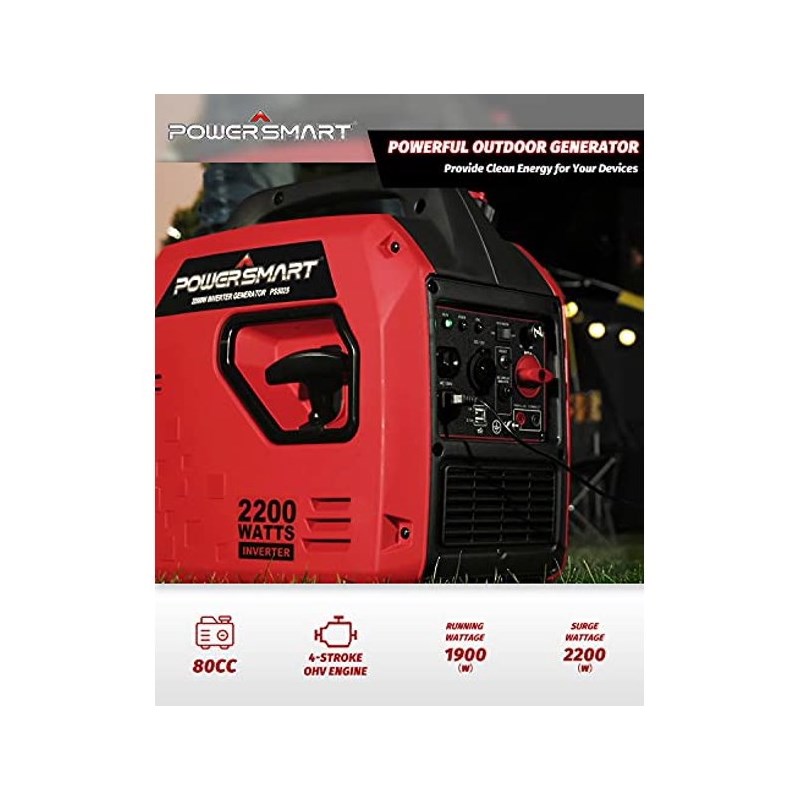 Afuera Living 2200W Portable Inverter Generator 58 dBA with Parallel Ready