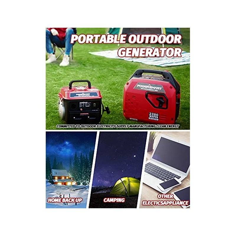 Afuera Living 2200W Portable Inverter Generator 58 dBA with Parallel Ready