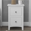 Afuera Living 2-Drawer Solid Pine Wood Nightstand with Metal Rails in White
