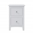 Afuera Living 2-Drawer Solid Pine Wood Nightstand with Metal Rails in White