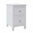 Afuera Living 2-Drawer Solid Pine Wood Nightstand with Metal Rails in White
