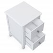 Afuera Living 2-Drawer Solid Pine Wood Nightstand with Metal Rails in White