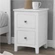 Afuera Living 2-Drawer Solid Pine Wood Nightstand with Metal Rails in White