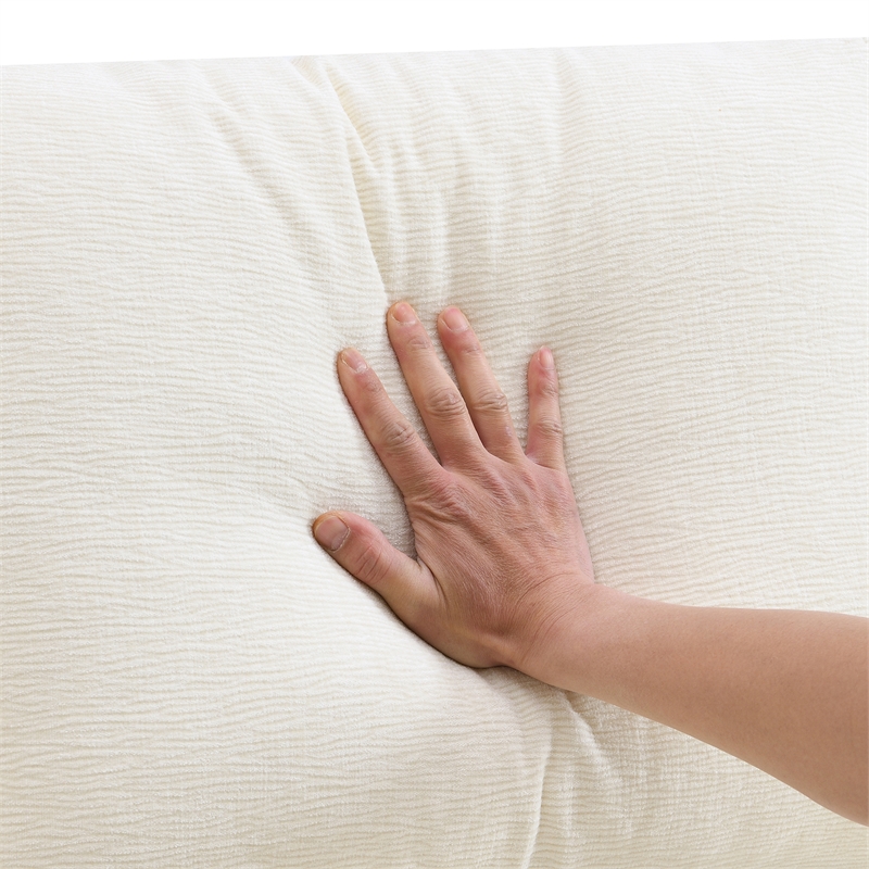 Afuera Living White Chenille U-Shaped Modular Floor Sofa - No Assembly Required