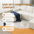Afuera Living White Chenille U-Shaped Modular Floor Sofa - No Assembly Required