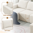 Afuera Living White Chenille U-Shaped Modular Floor Sofa - No Assembly Required