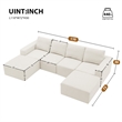 Afuera Living White Chenille U-Shaped Modular Floor Sofa - No Assembly Required
