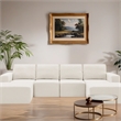 Afuera Living White Chenille U-Shaped Modular Floor Sofa - No Assembly Required