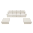 Afuera Living White Chenille U-Shaped Modular Floor Sofa - No Assembly Required